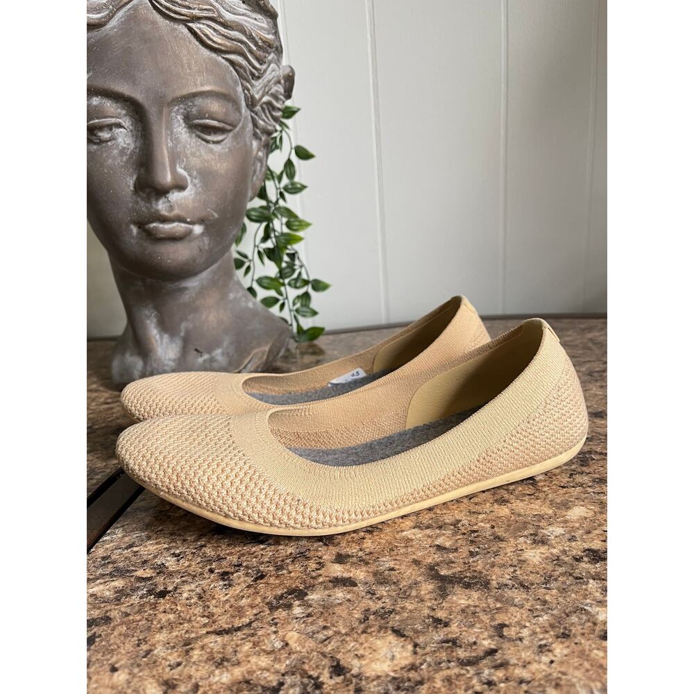 Allbirds Tree Breezers Knit Ballet Flats 8.5 Beige Tan Slip On Comfort Minimal - Picture 2 of 11